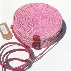 Round Rattan Bag Made With ATA Reed